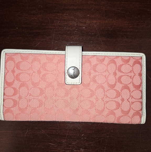 Coach Handbags - Coach Signature Series Pink Wallet